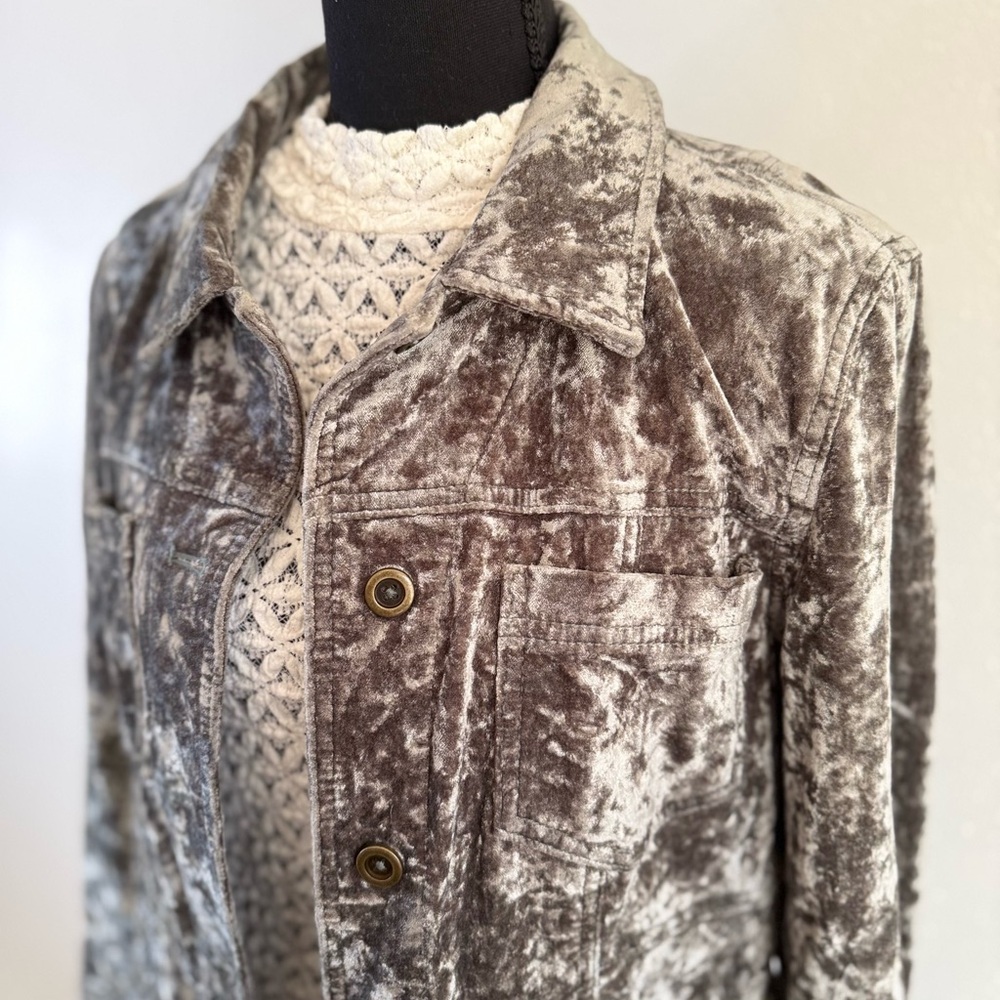 Anthropologie Olive Green Mineral Wash Long Jacket Coat Size 10 - Picture 6 of 16